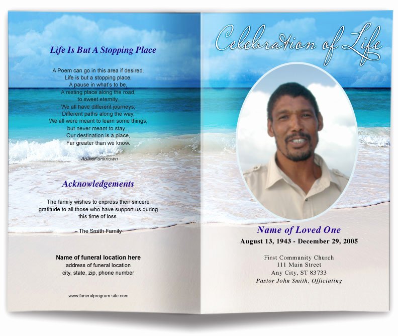 Funeral Brochure Template Free Beautiful Free Editable Funeral Program Template