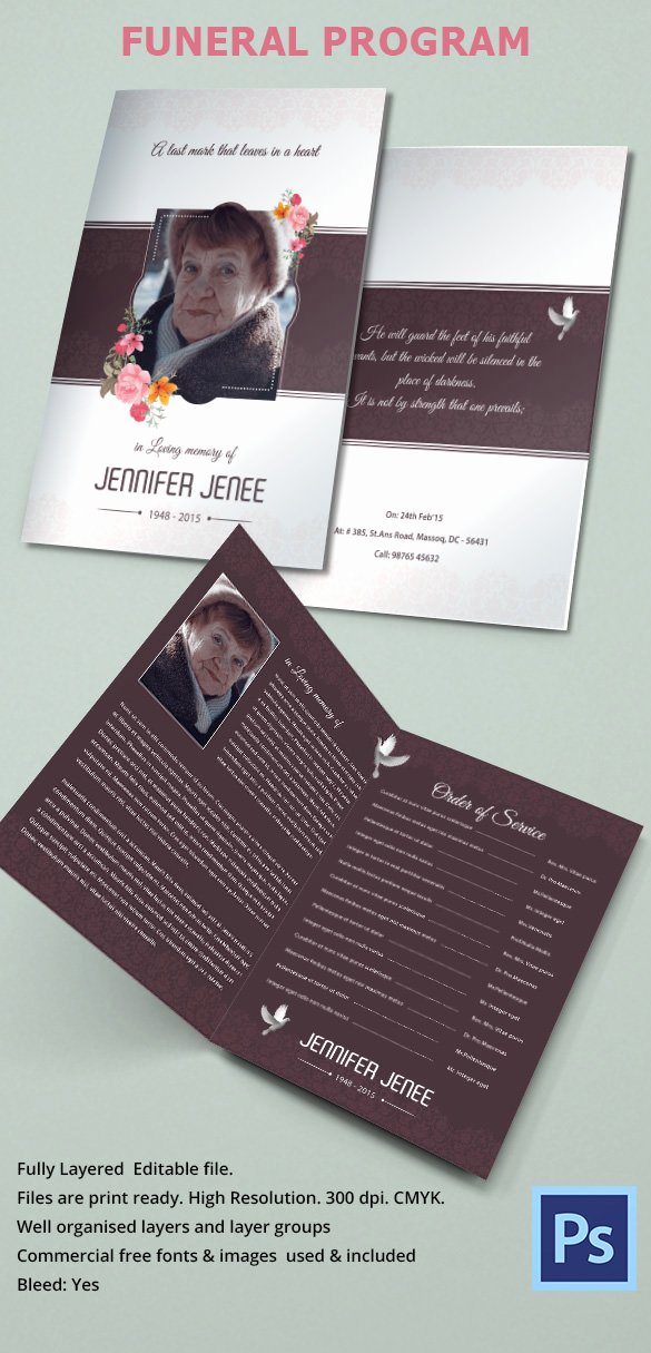 Funeral Brochure Template Free Best Of 33 Sample Funeral Programs Templates