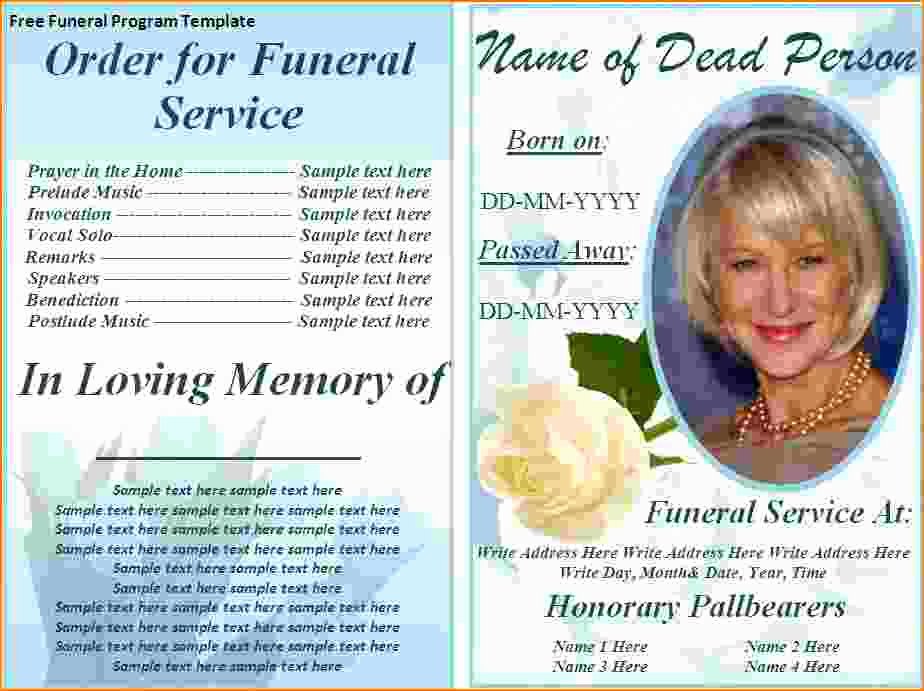 Funeral Brochure Template Free Elegant 5 Free Funeral Program Template for Word