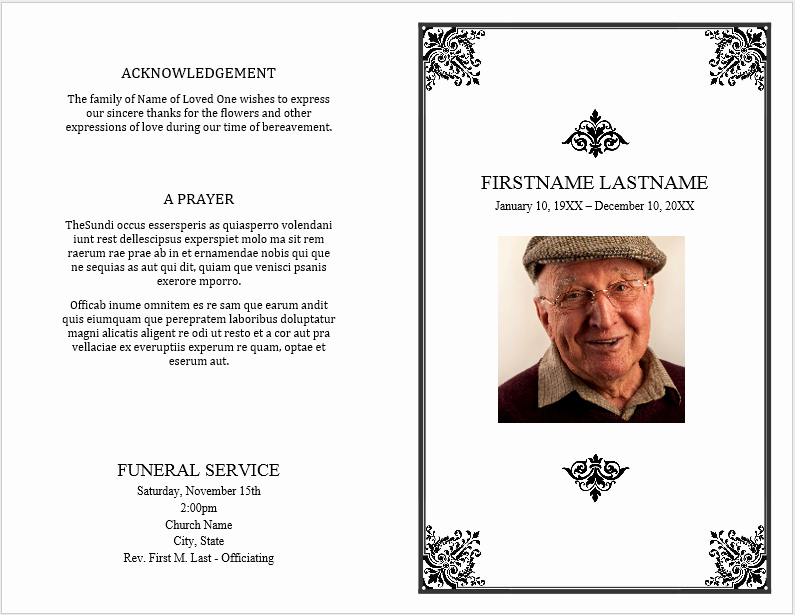Funeral Brochure Template Free Lovely Free Funeral Program Layout Templates 11 Reinadela Selva