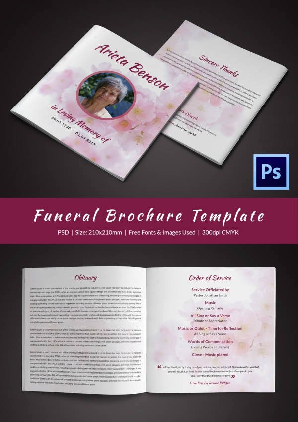 Funeral Brochure Template Free Luxury Funeral Program Template 23 Free Word Pdf Psd format