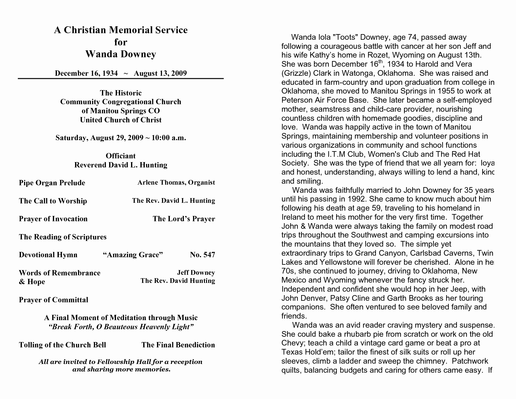 Funeral Service Outline Template Fresh 10 Best Of Sample Hospice Memorial Service Poem