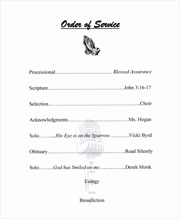 Funeral Service Outline Template Luxury 7 Funeral Program format Templates