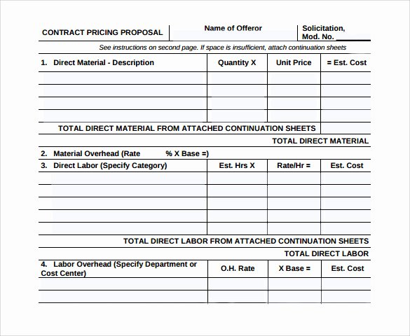 General Contractor Estimate Template Best Of 10 Contract Proposal Templates – Samples Examples
