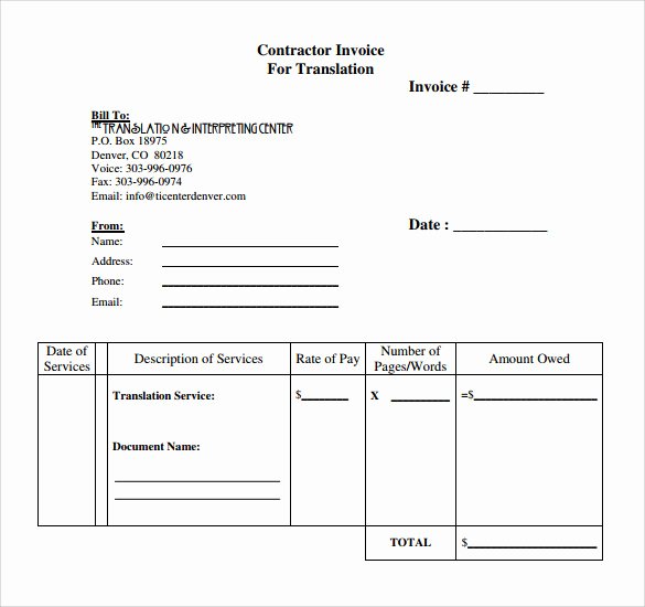 General Contractor Invoice Template Elegant Sample Contractor Invoice Templates 14 Free Documents