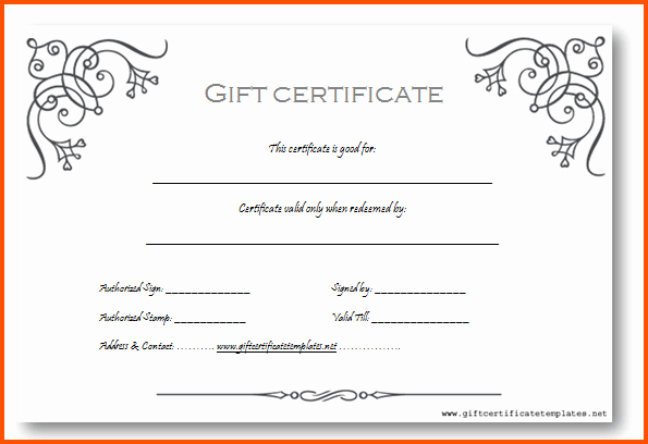 Gift Certificate Template Word Free Elegant Gift Certificate Template Word