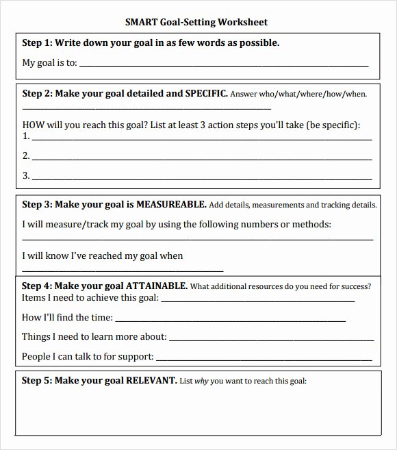 Goal Setting Worksheet Template Awesome 13 Sample Goal Setting Templates – Pdf Word
