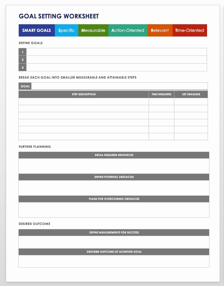 Goal Setting Worksheet Template Beautiful 28 Free Time Management Worksheets