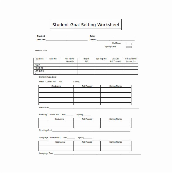 Goal Setting Worksheet Template Luxury Goal Sheet Templates 12 Free Pdf Documents Download