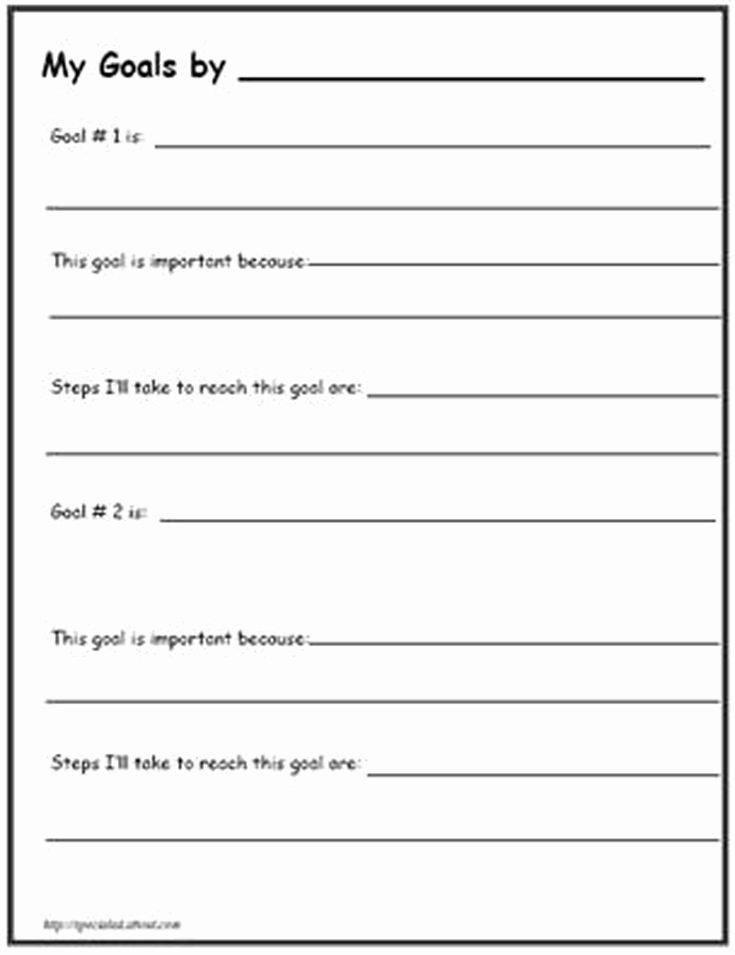 Goal Setting Worksheet Template Luxury Worksheets for Back to School Goal Setting