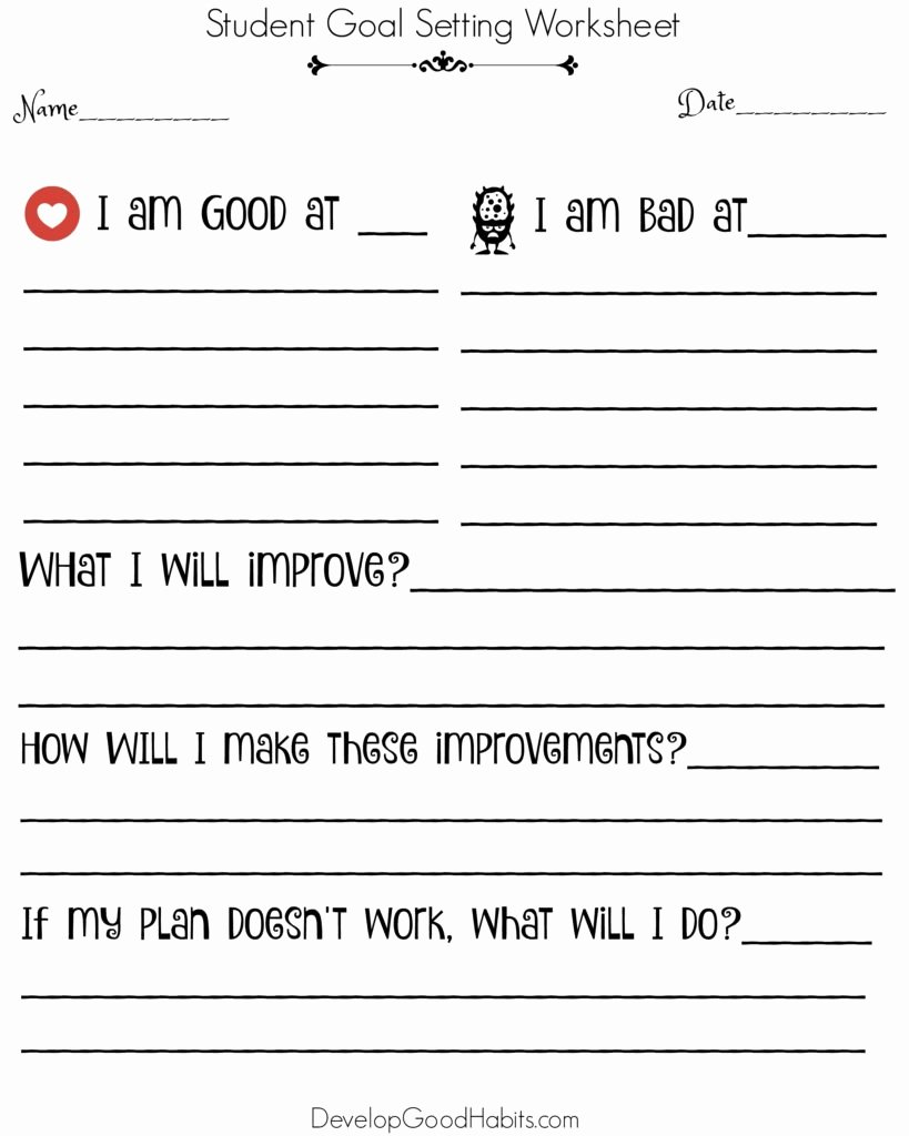 Goal Setting Worksheet Template Unique 4 Free Goal Setting Worksheets – Free forms Templates and
