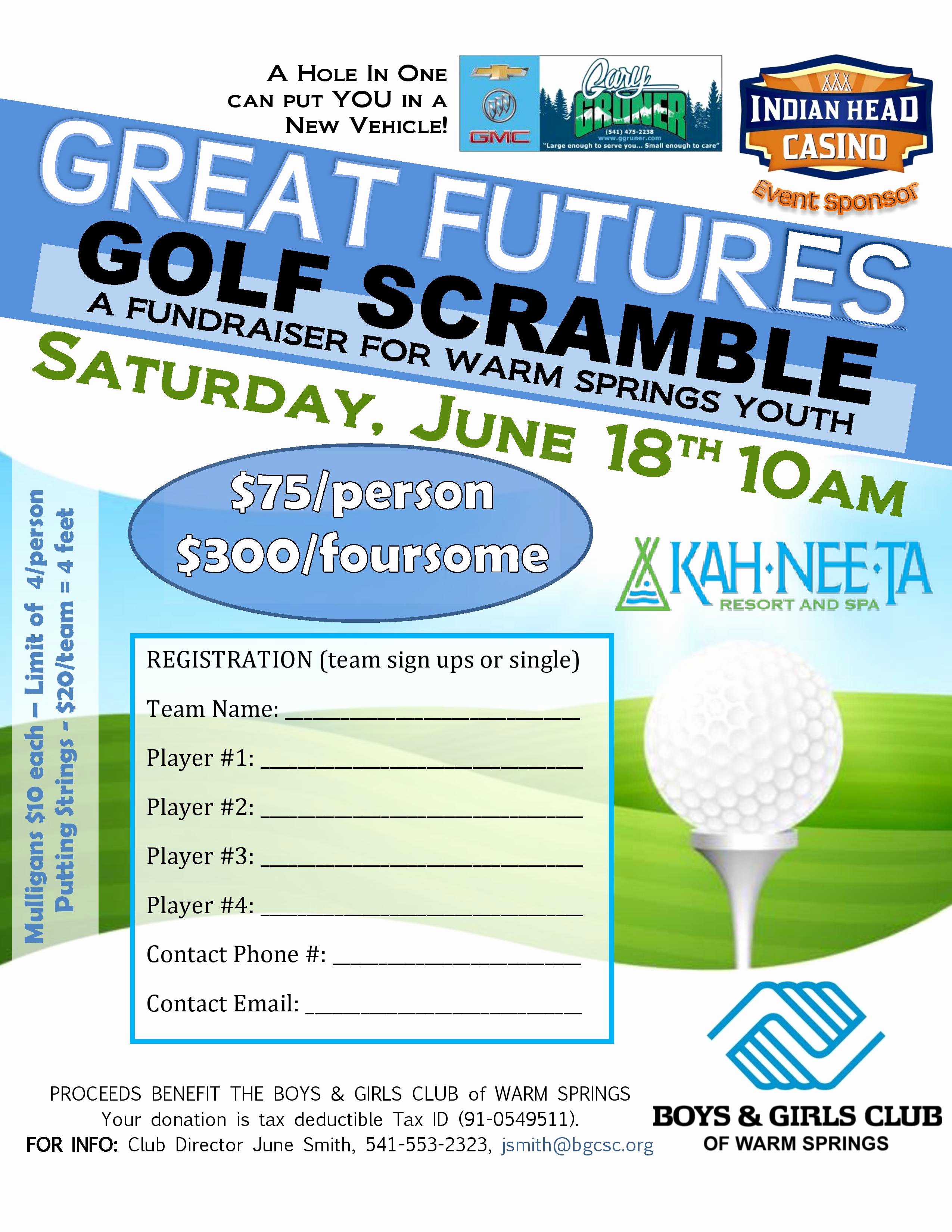 Golf Scramble Flyer Template Elegant Boys &amp; Girls Club Of Warm Springs Annual Fundraiser June