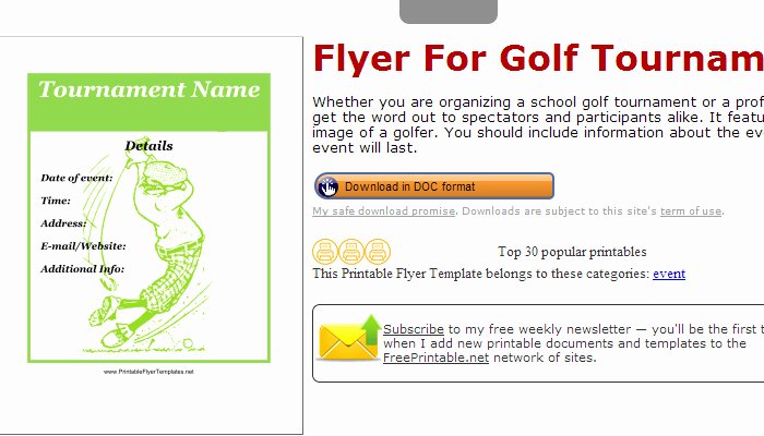 Golf tournament Flyers Template Beautiful 5 Free Golf tournament Flyer Templates