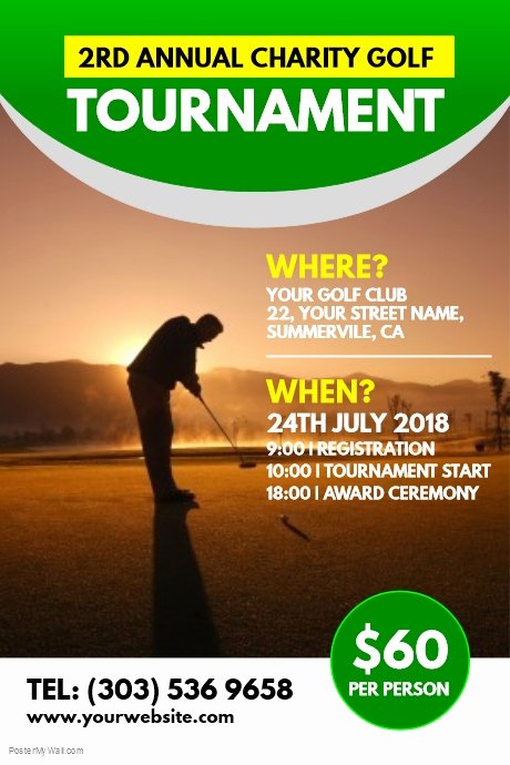 Golf tournament Flyers Template Fresh Charity Golf tournament Poster Template