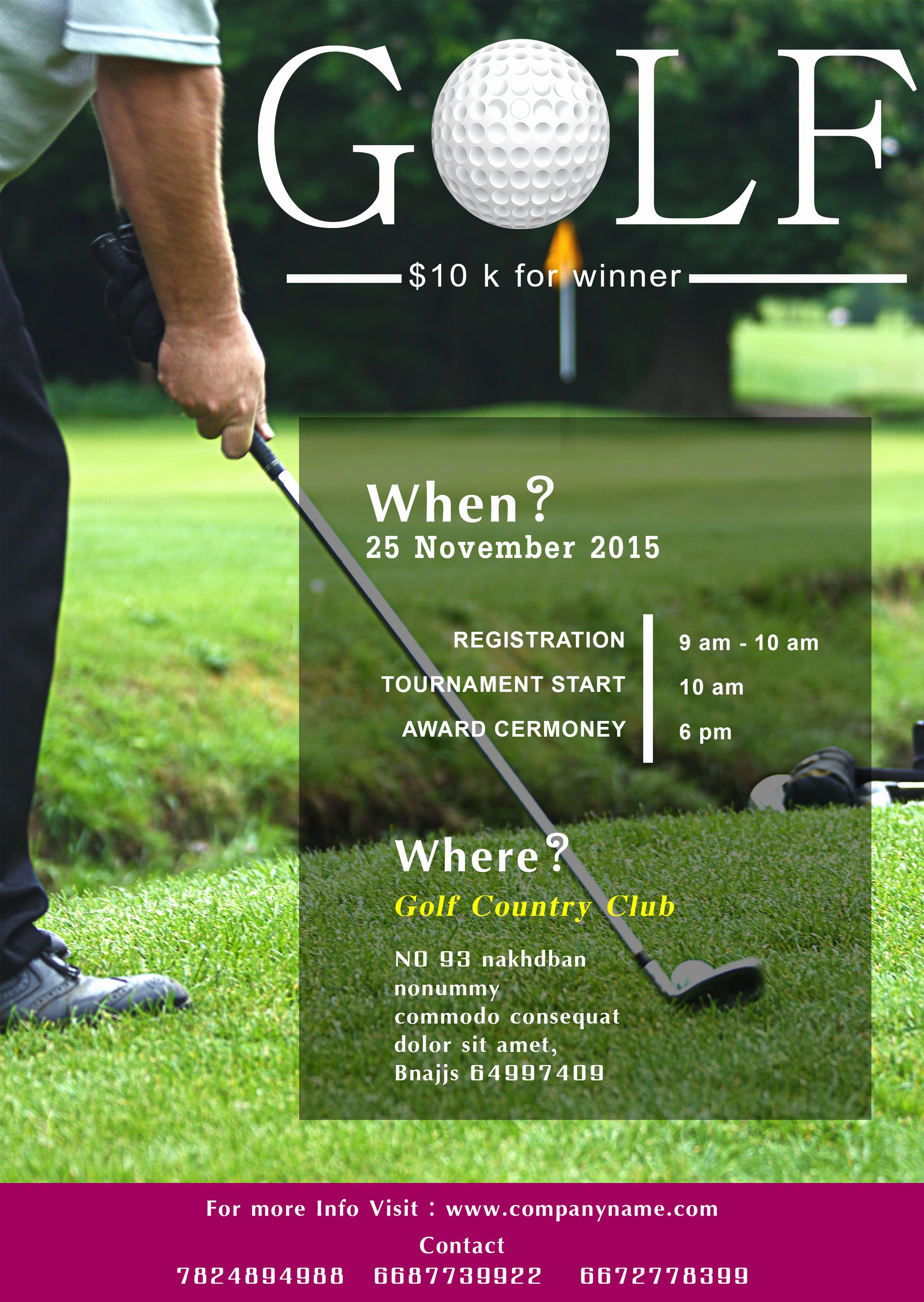 Golf tournament Flyers Template Inspirational 15 Free Golf tournament Flyer Templates Fundraiser