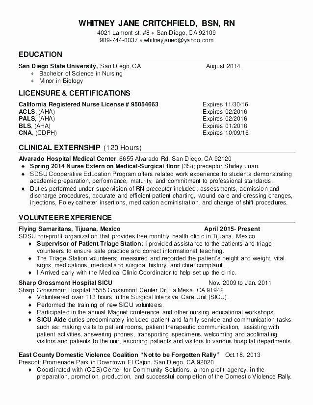 Graduate Nurse Resume Template Free Luxury Graduate Nurse Resume Template – norseacademy