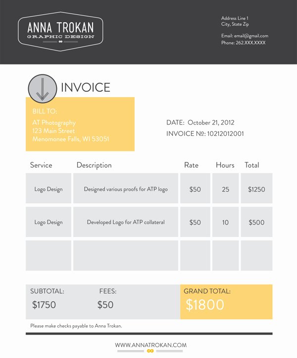 Graphic Design Invoice Template Indesign Fresh 10 Best Of Cool Invoice Template Creative Invoice