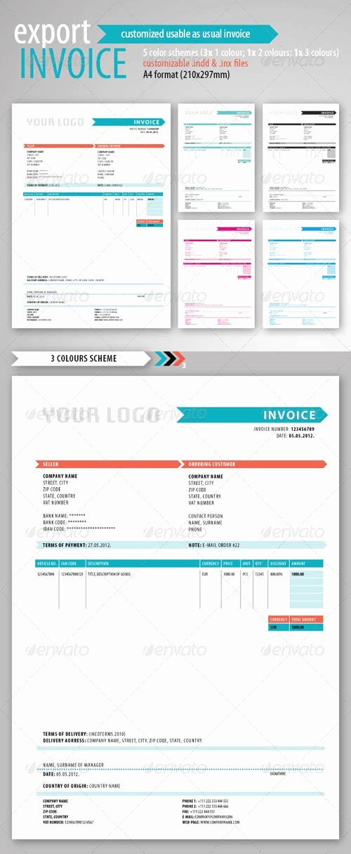 Graphic Design Invoice Template Indesign Fresh Graphicriver Export Invoice Template