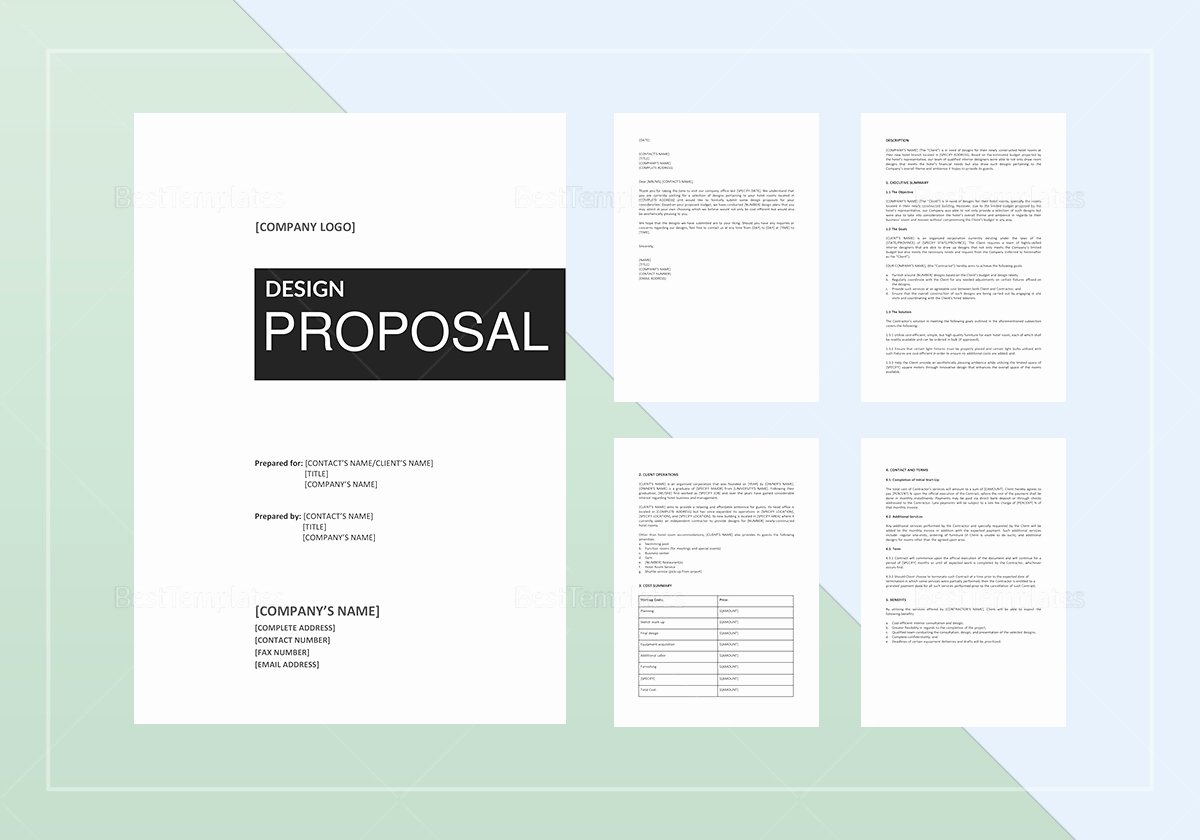 Graphic Design Proposal Template Fresh Design Proposal Template In Word Google Docs Apple Pages