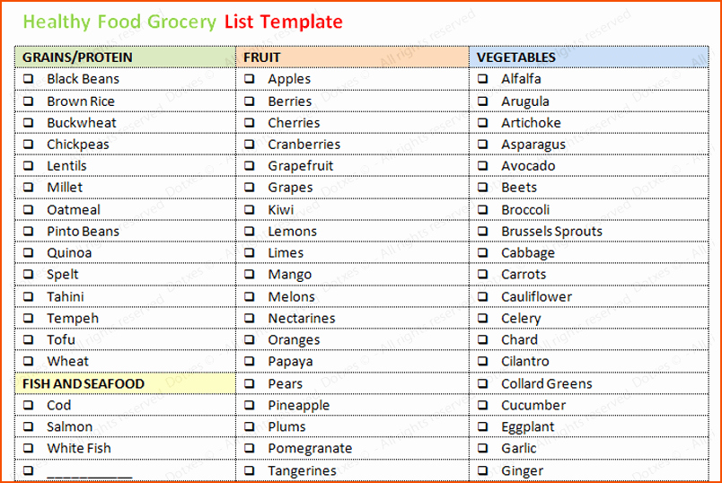Grocery List Template Word Awesome 7 Grocery List Template Word Bookletemplate