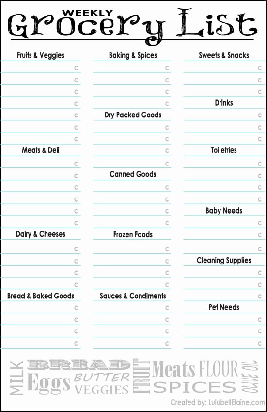 Grocery List Template Word Best Of top 5 Resources to Get Free Grocery List Templates Word
