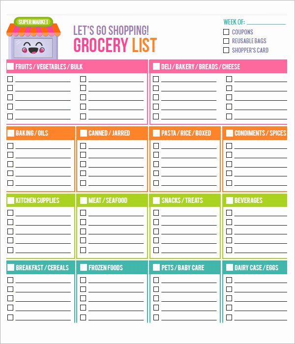 Grocery List Template Word Lovely 10 Free Printable Grocery List Templates