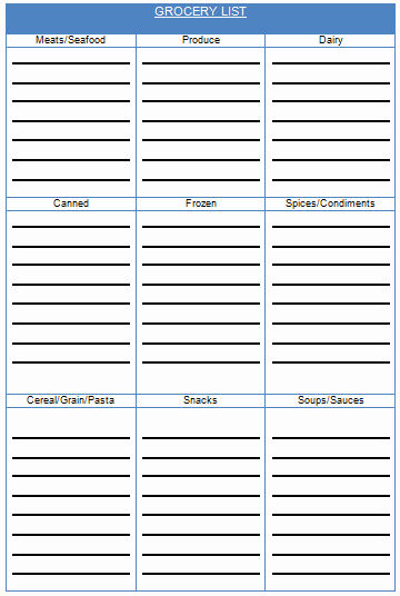 Grocery List Template Word Lovely Grocery List Template Make Shopping Easy and Quick