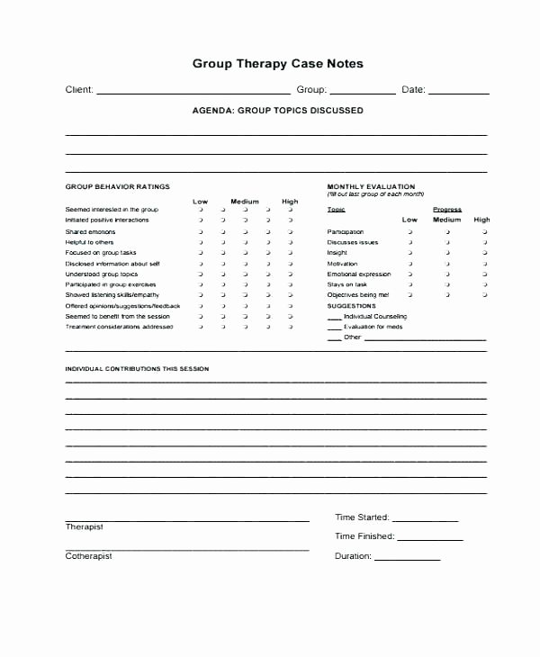 Group therapy Note Template Luxury 98 Group therapy Progress Note form therapy Progress