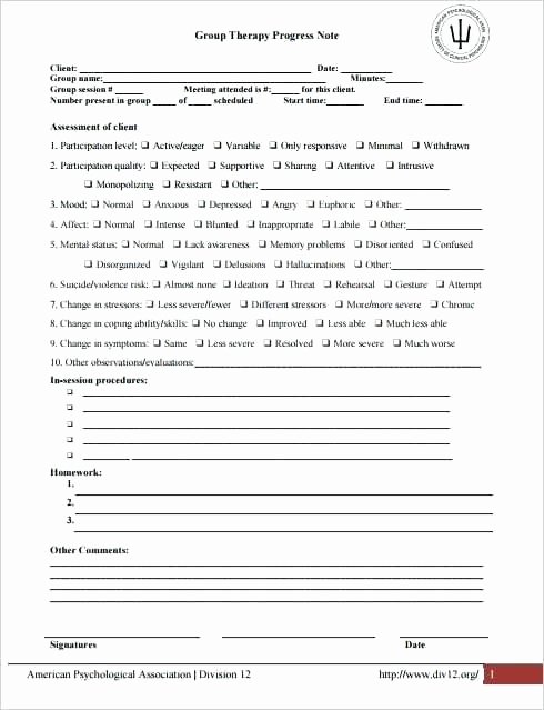 Group therapy Notes Template Fresh 6 Sample Notes Doc Templates Group therapy Progress Blank