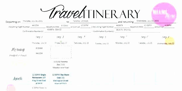 Group Travel Itinerary Template Best Of Travel Schedule Template Excel Travel Itinerary Planner