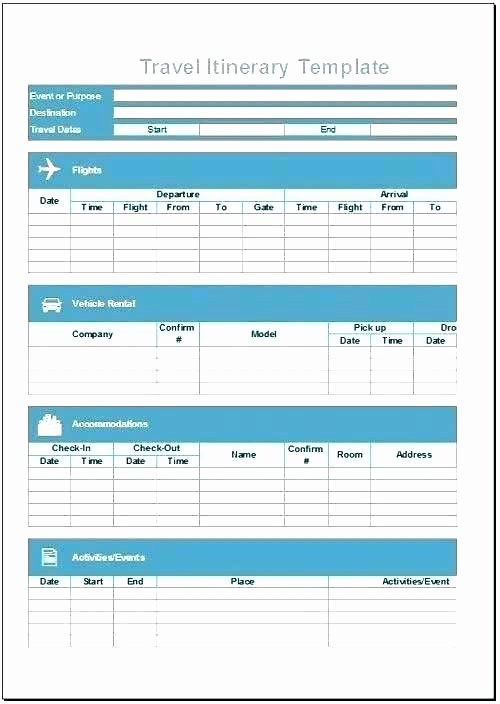 Group Travel Itinerary Template Elegant Group Travel Itinerary Template Business Free Download