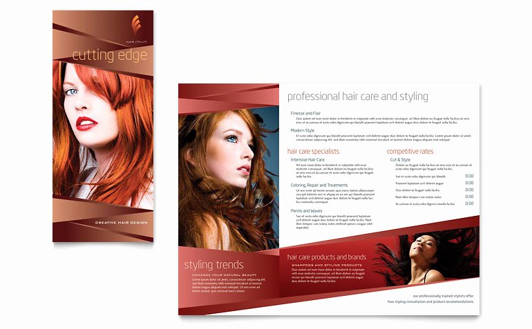 Hair Flyers Free Template Awesome Hair Stylist &amp; Salon Brochure Template Word &amp; Publisher