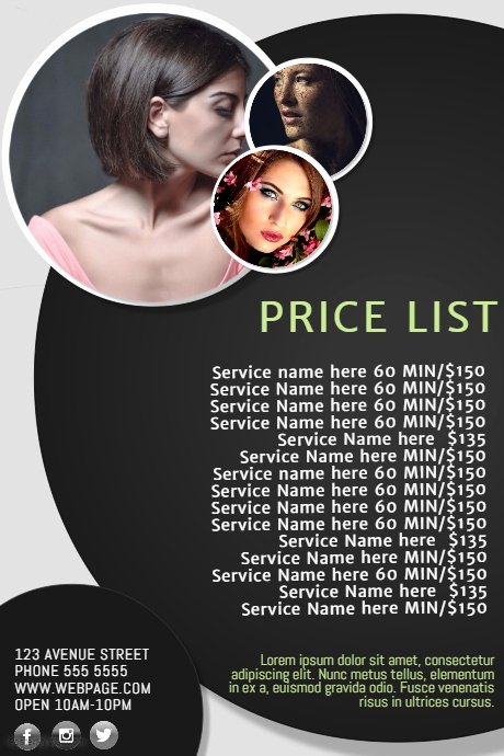 Hair Flyers Free Template Unique Beauty Salon Price List Template