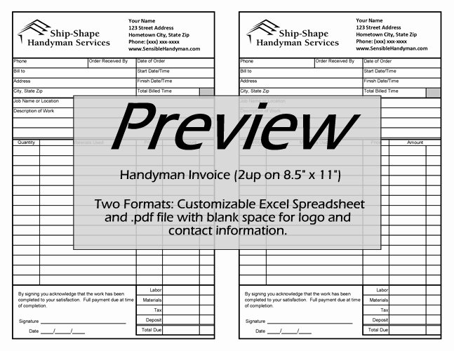 Handyman Work order Template Luxury 11 Best Of Handyman Receipt Template Free