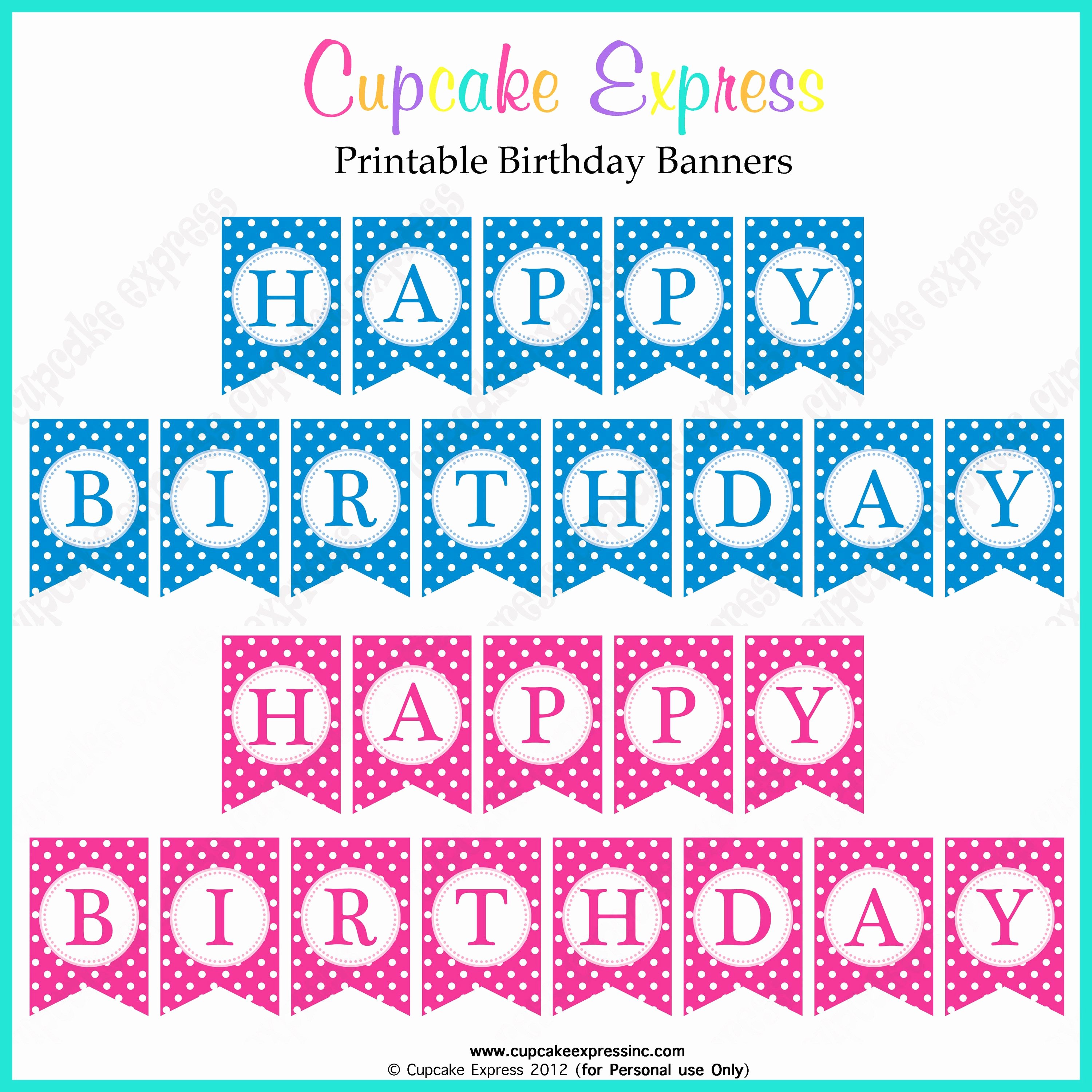 Happy Birthday Banner Template New Free Printable Happy Birthday Banners Pink Blue