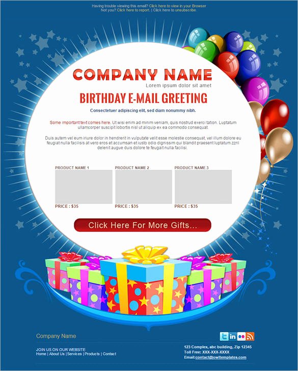Happy Birthday Email Template Lovely 9 Happy Birthday Email Templates HTML Psd