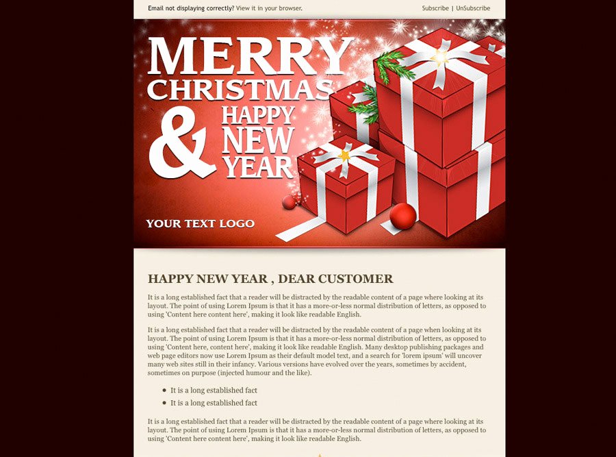 Happy New Years Email Template New Happy New Year Email Template – Merry Christmas &amp; Happy