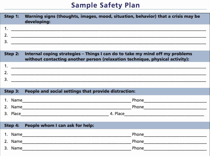 Health and Safety Plan Template Elegant Mental Health Crisis Safety Plan