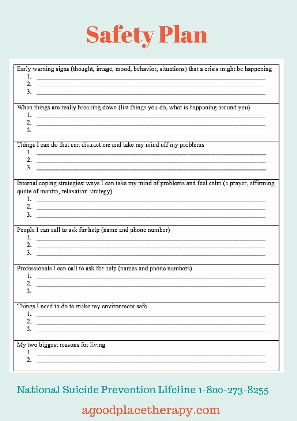 Health and Safety Plan Template New Mental Health Safety Plan Template