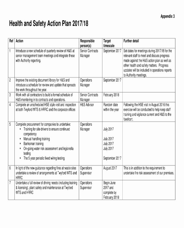 Health and Safety Plan Template Unique 12 Health and Safety Action Plan Templates Pdf Google