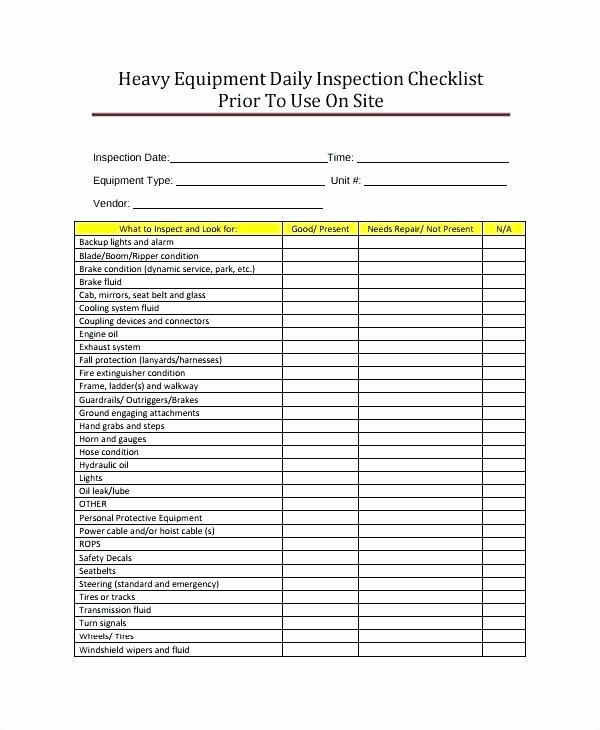 Heavy Equipment Maintenance Log Template Lovely Preventive Maintenance Template Excel if You Desire to
