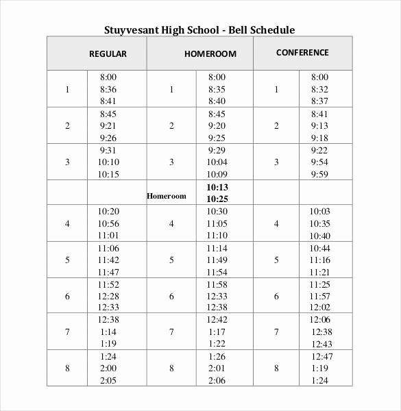 High School Schedule Template Unique 8 Teacher Schedule Templates Doc Pdf