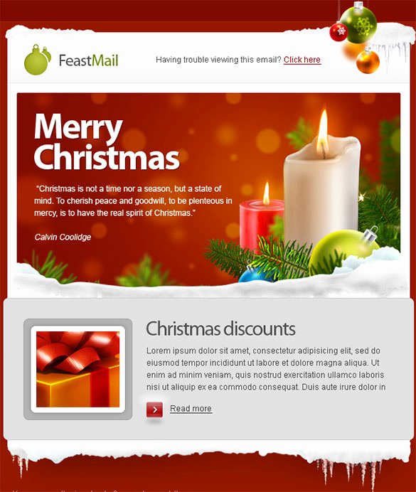 Holiday E Mail Template Luxury 38 Christmas Email Newsletter Templates Free Psd Eps