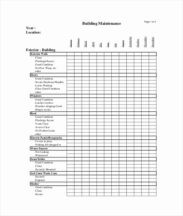 Home Building Checklist Template Luxury 27 Maintenance Checklist Templates Pdf Doc
