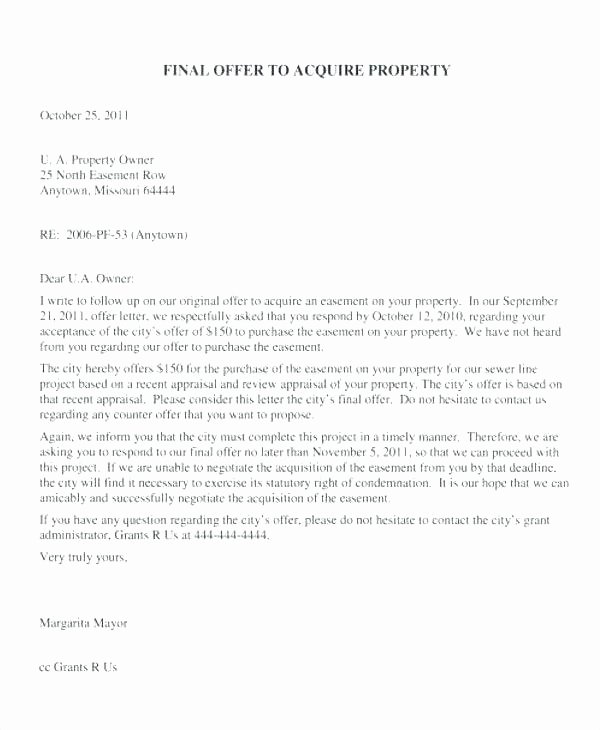 Home Buying Offer Letter Template New formal House Fer Letter Template Cover – Skincense