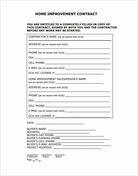 Home Construction Contract Template Unique 11 Home Remodeling Contract Templates to Download for Free