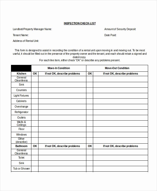 Home Inspection Checklist Template New Home Inspection Checklist 13 Free Word Pdf Documents