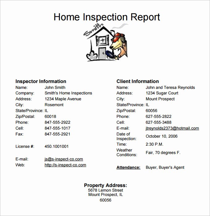 Home Inspection Report Template Pdf Unique 9 Sample Home Inspection Report Templates