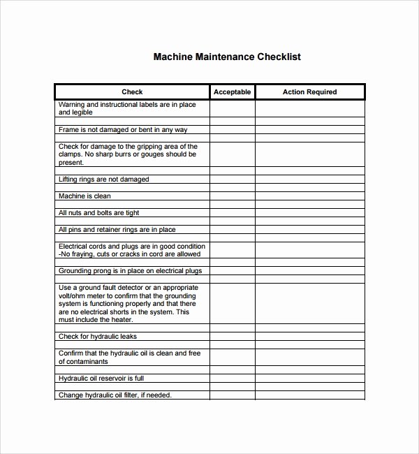 Home Maintenance Checklist Template Luxury Sample Maintenance Checklist Template 9 Free Documents
