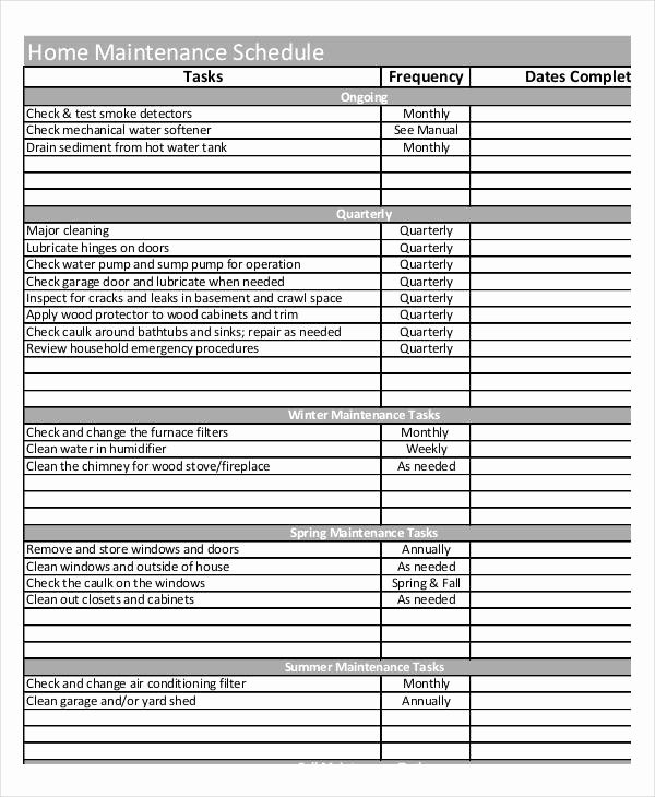 Home Maintenance Checklist Template New Maintenance Plan to Pin On Pinterest Pinsdaddy